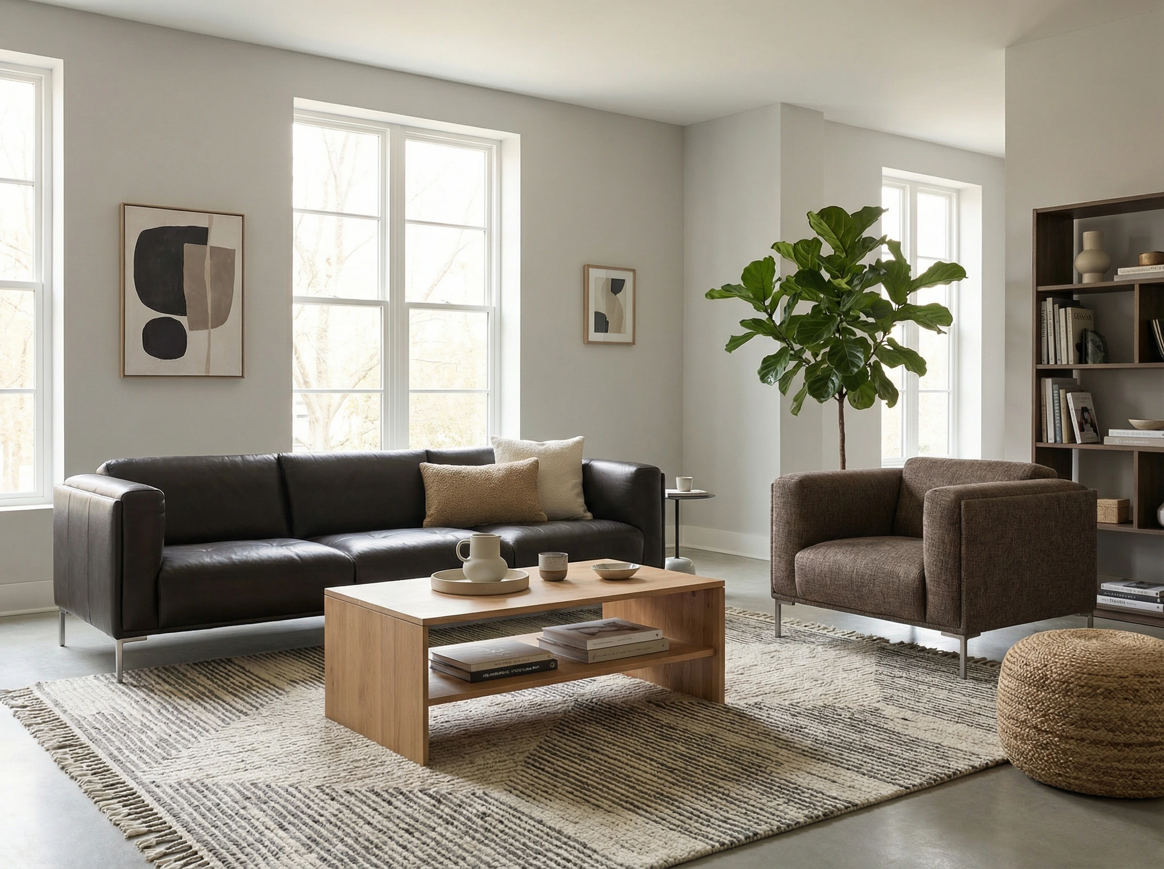 Natūralios odos sofa Bern ir fotelis