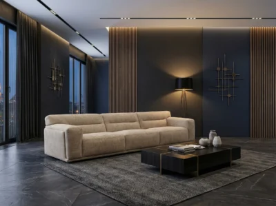 Carmel sofa šviesaus audinio