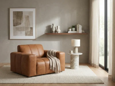 Baxter fotelis su natūralia oda