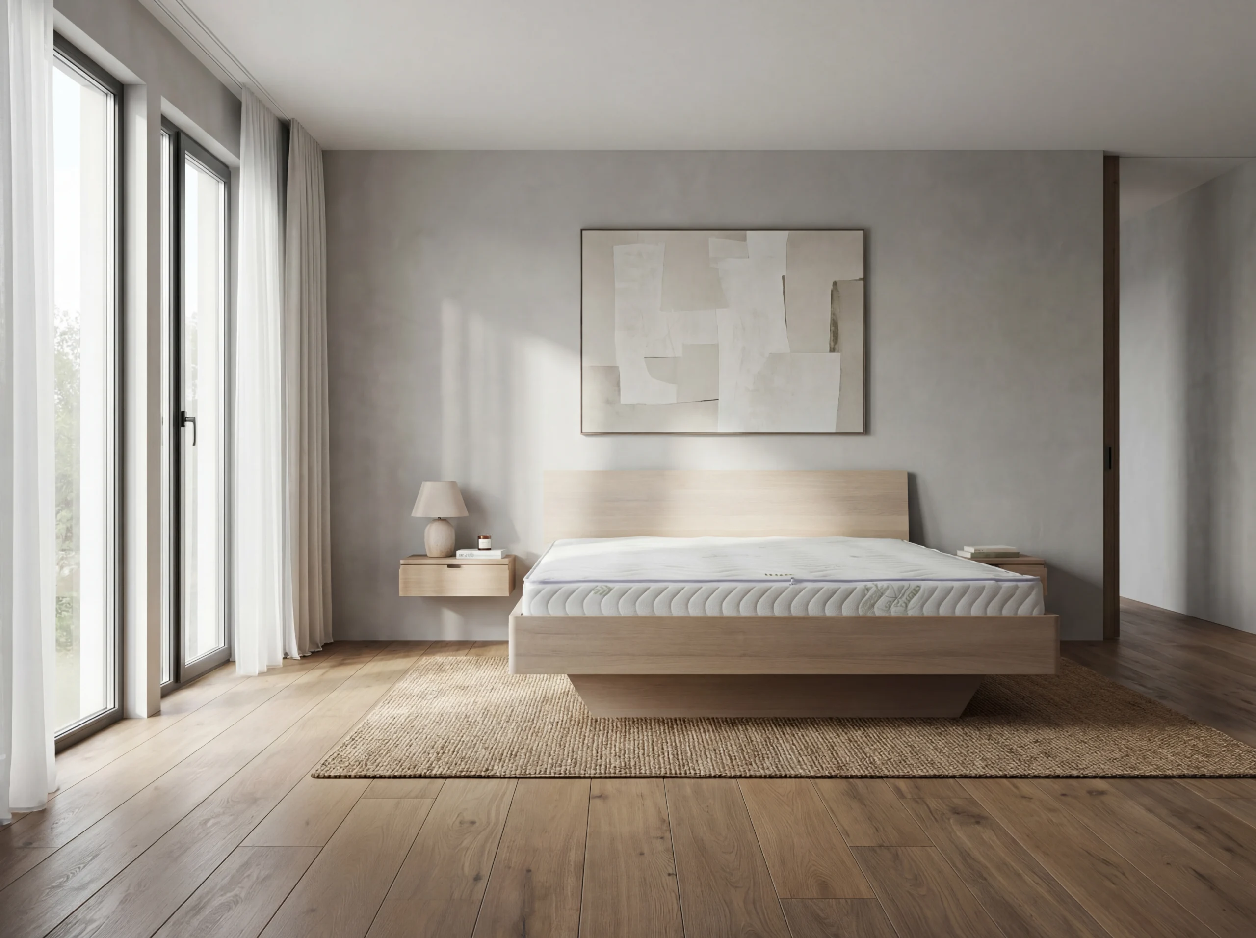 Ąžuolinė lova 160*200, kabančios konstrukcijos be patalynės dėžės